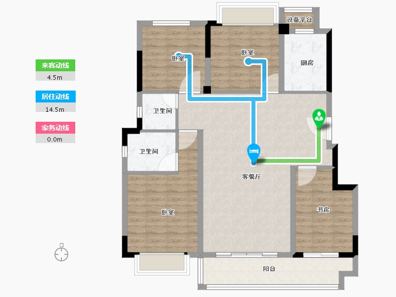 福建省-龙岩市-建发·首院-104.00-户型库-动静线