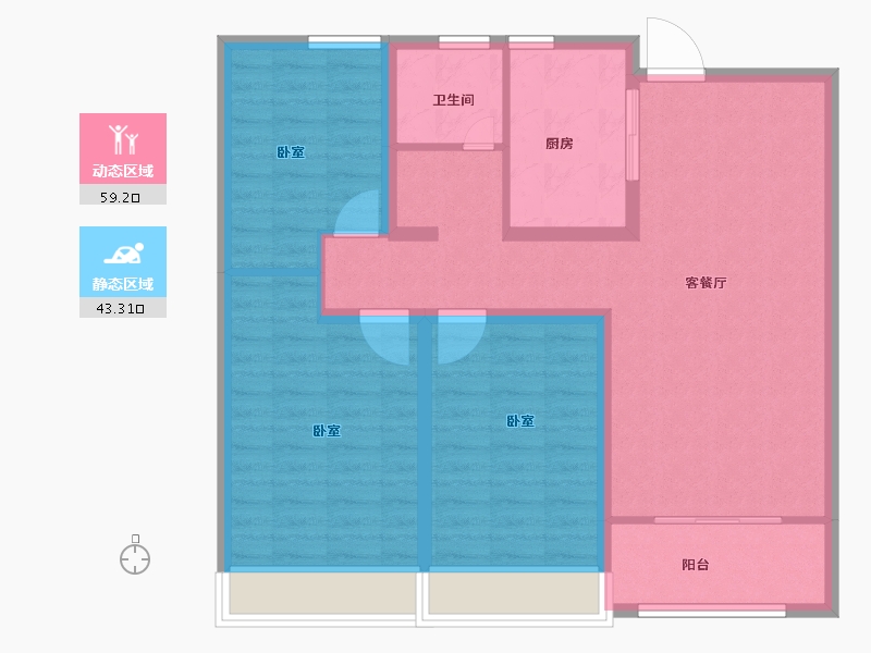 山东省-菏泽市-天华新天地-92.00-户型库-动静分区