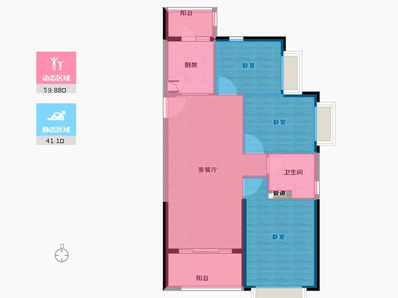 河南省-郑州市-郑东恒大文化旅游城-92.00-户型库-动静分区