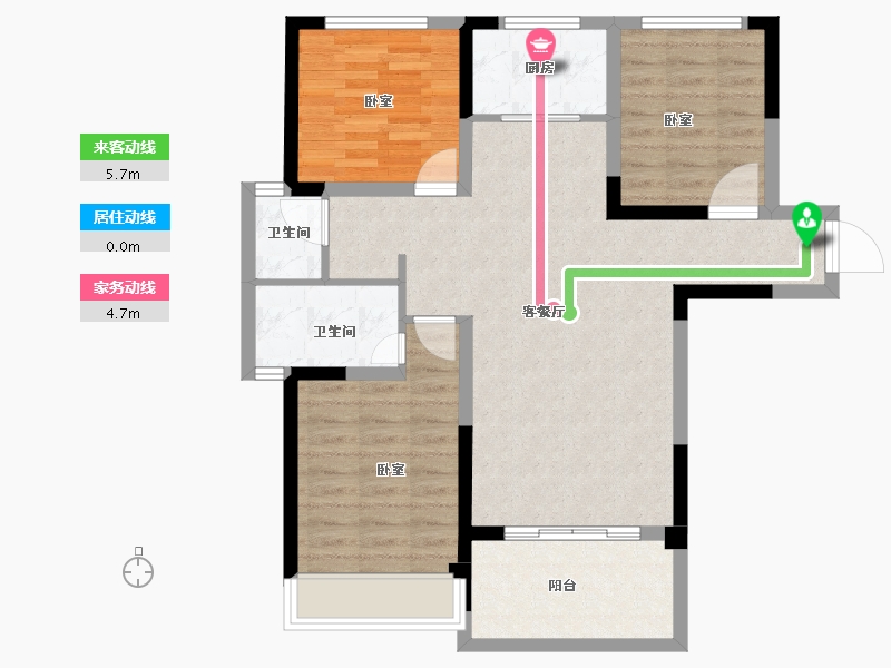 河南省-洛阳市-京熙帝景3期-85.93-户型库-动静线