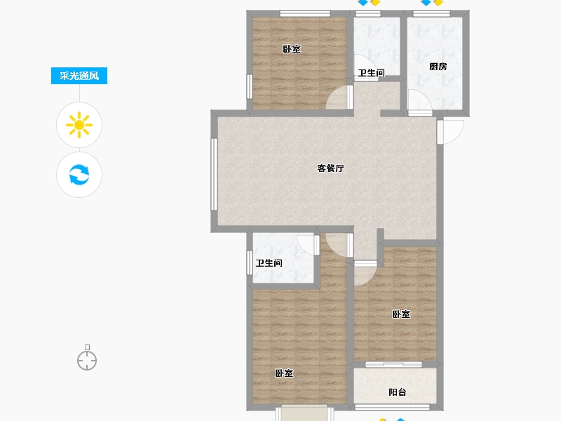 山东省-菏泽市-菏泽佳和广场-112.20-户型库-采光通风