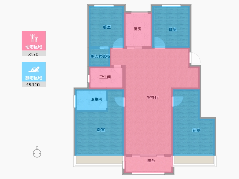 山东省-菏泽市-洪盛锦绣城-123.42-户型库-动静分区