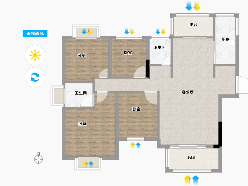 福建省-宁德市-龙威经贸广场-108.00-户型库-采光通风