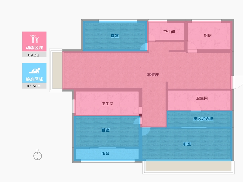 山东省-菏泽市-天华新天地-104.00-户型库-动静分区