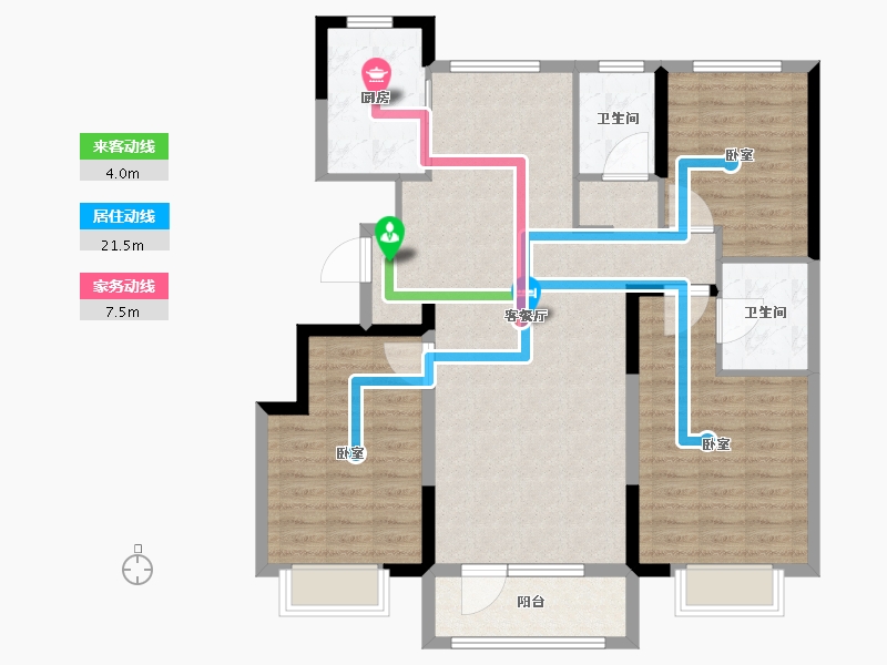 山东省-烟台市-中节能朗庭-104.13-户型库-动静线