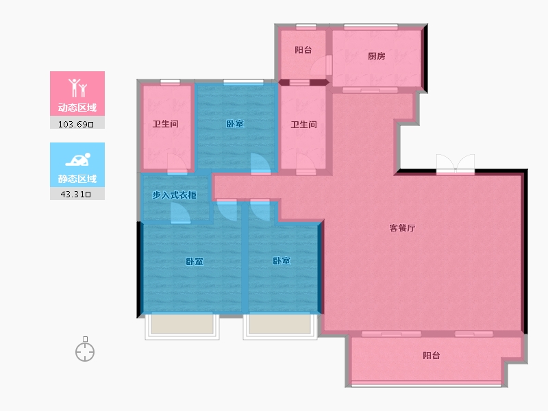 河南省-郑州市-康桥香溪里-132.00-户型库-动静分区