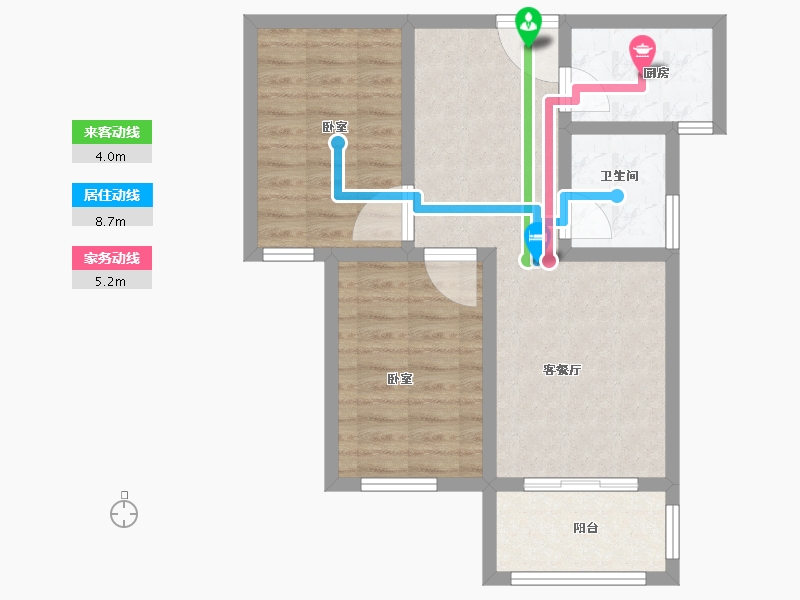 河南省-新乡市-新乡天宝华庭-62.00-户型库-动静线