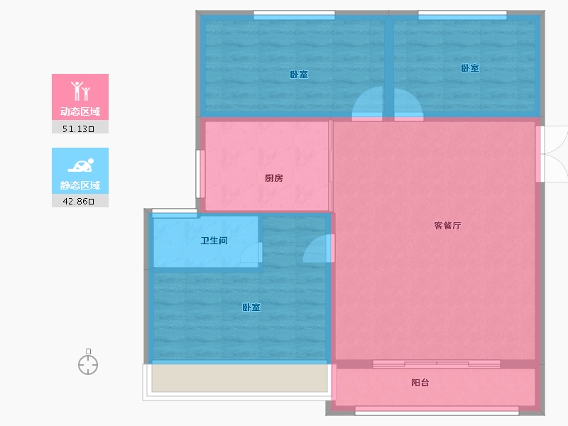 山东省-菏泽市-军威舜馨苑-85.14-户型库-动静分区