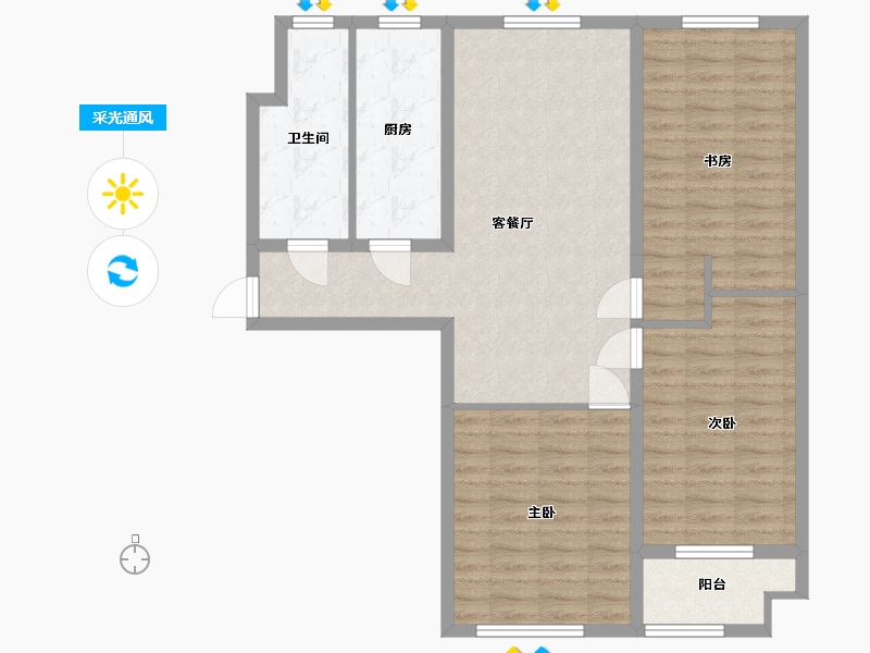 山东省-潍坊市-中房幸福名都-94.00-户型库-采光通风