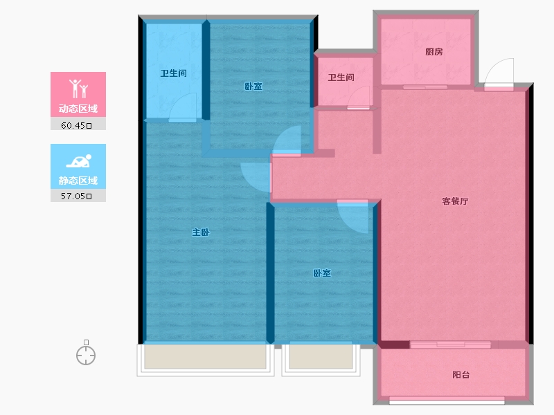 河南省-安阳市-内黄水木名门-105.50-户型库-动静分区