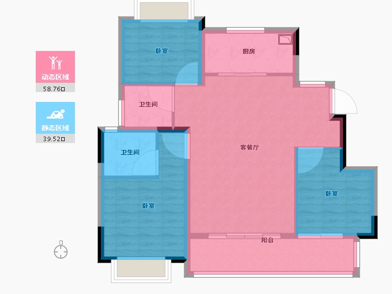 福建省-莆田市-三盛·中梁|璞悦风华-89.01-户型库-动静分区