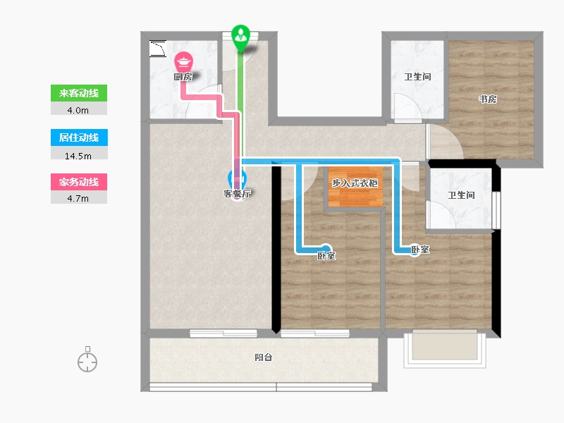 福建省-龙岩市-武平福景公园壹号-80.01-户型库-动静线