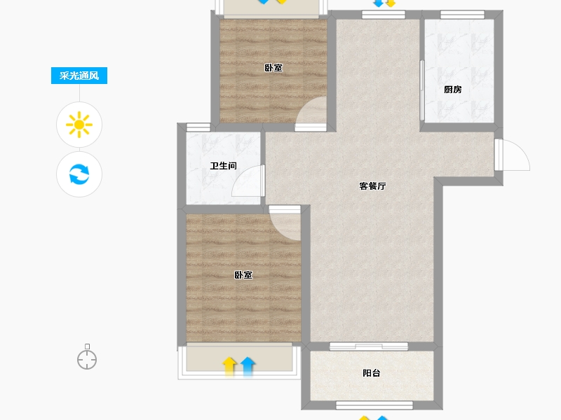 山东省-烟台市-万城澜郡-74.73-户型库-采光通风