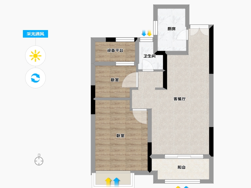 浙江省-绍兴市-光明海樾传奇-59.20-户型库-采光通风