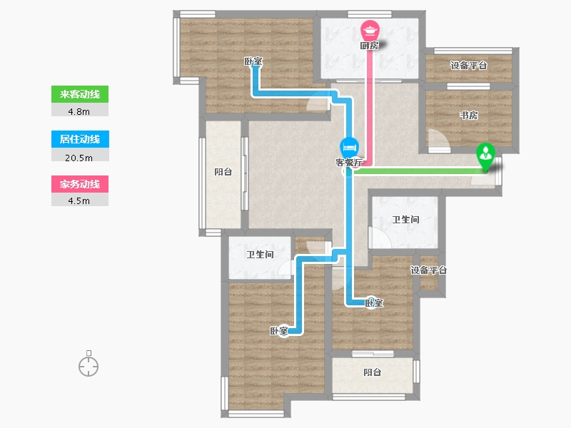 浙江省-绍兴市-天际海悦-106.31-户型库-动静线