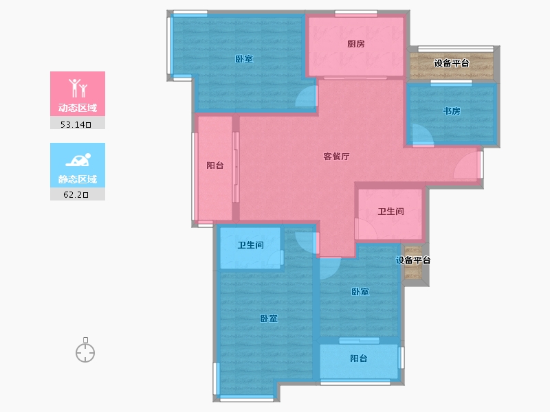 浙江省-绍兴市-天际海悦-106.31-户型库-动静分区