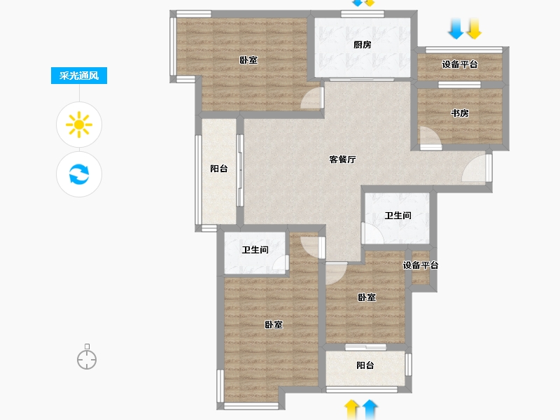 浙江省-绍兴市-天际海悦-106.31-户型库-采光通风