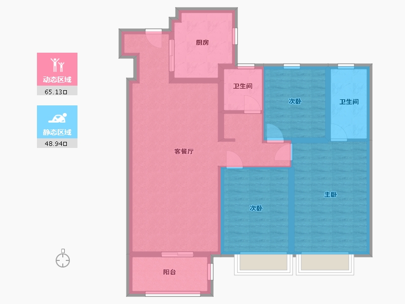 山东省-青岛市-海信湖岛世家二期-102.00-户型库-动静分区