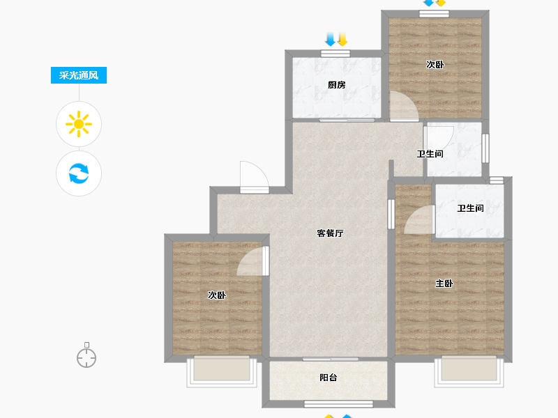 山东省-青岛市-中建锦绣天地-94.01-户型库-采光通风