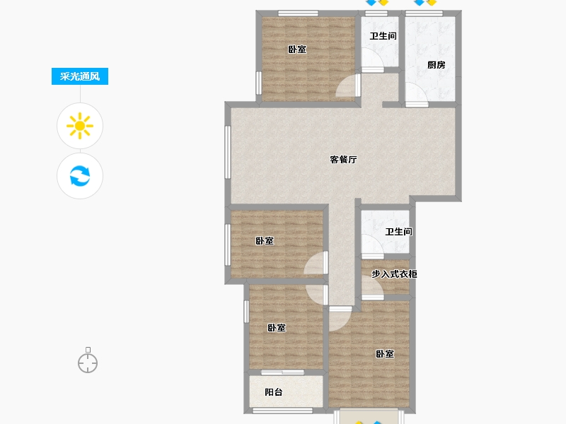 山东省-菏泽市-菏泽佳和广场-128.00-户型库-采光通风