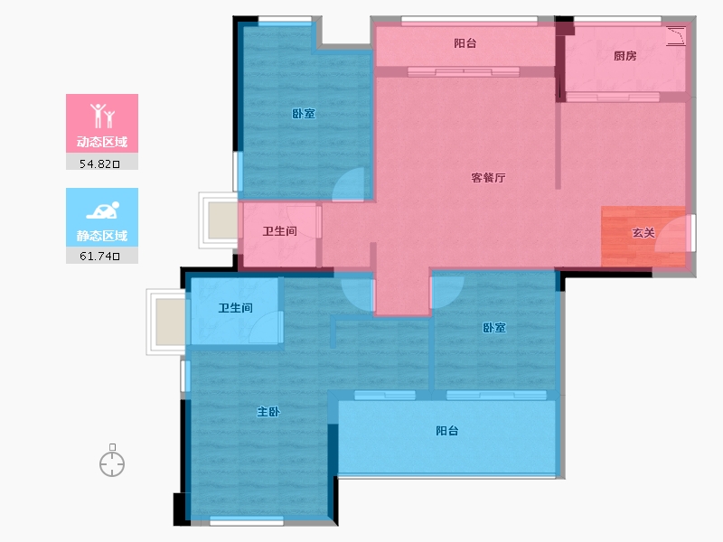 福建省-漳州市-平和御龙湾-105.82-户型库-动静分区