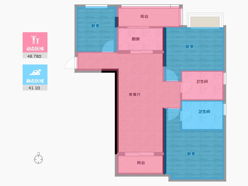 福建省-宁德市-怡和嘉园二期-79.93-户型库-动静分区