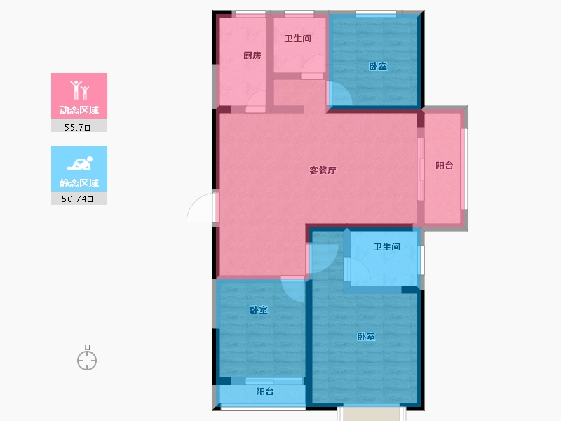 河南省-安阳市-多伦公园里-94.23-户型库-动静分区