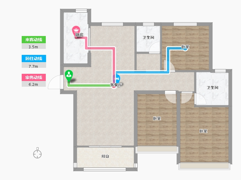 河南省-安阳市-新城国际三期-102.70-户型库-动静线