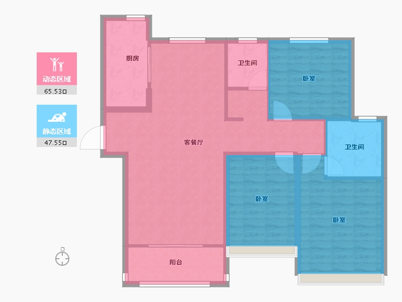 河南省-安阳市-新城国际三期-102.70-户型库-动静分区