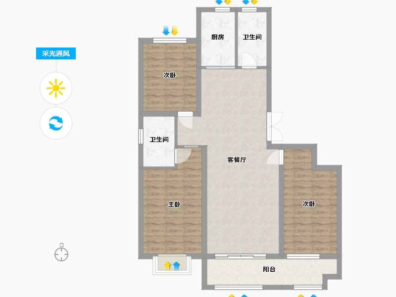 山东省-潍坊市-恒信·领峰-99.18-户型库-采光通风