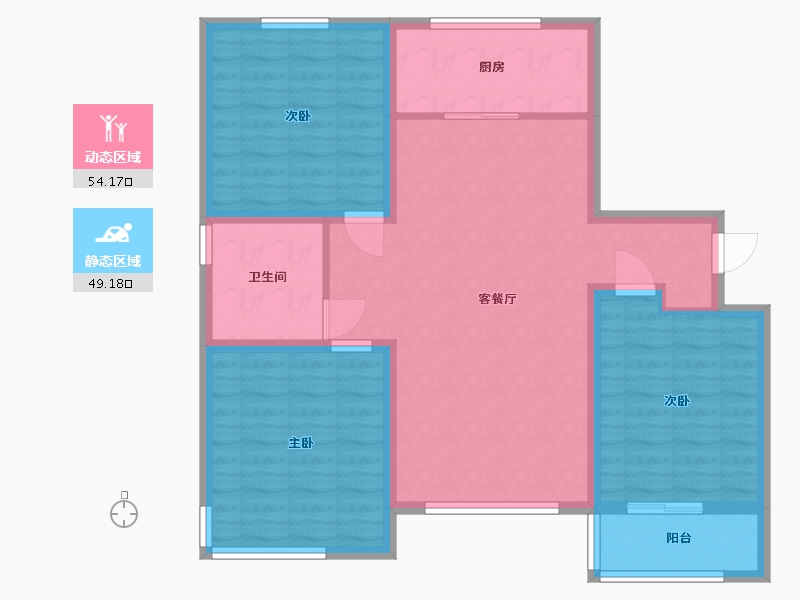 山东省-潍坊市-峡山·凤栖第-92.80-户型库-动静分区