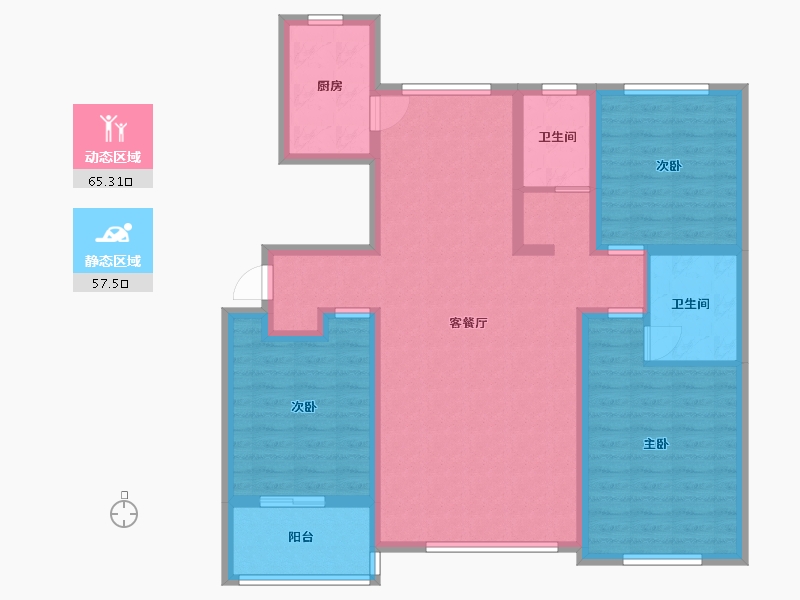 山东省-潍坊市-峡山·凤栖第-109.60-户型库-动静分区