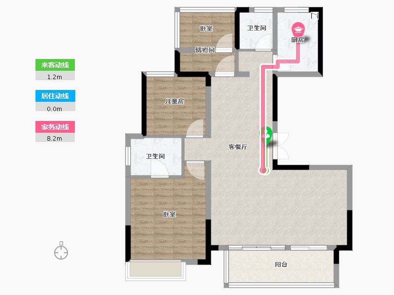 安徽省-合肥市-龙湖春江郦城-104.00-户型库-动静线