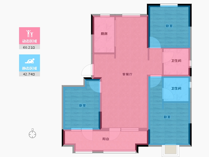 山东省-济南市-中海云麓公馆-92.00-户型库-动静分区