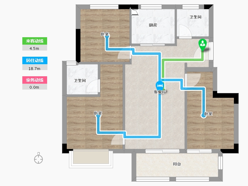 浙江省-舟山市-景瑞缇香院-71.00-户型库-动静线