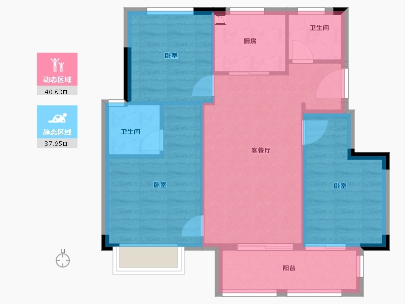 浙江省-舟山市-景瑞缇香院-71.00-户型库-动静分区