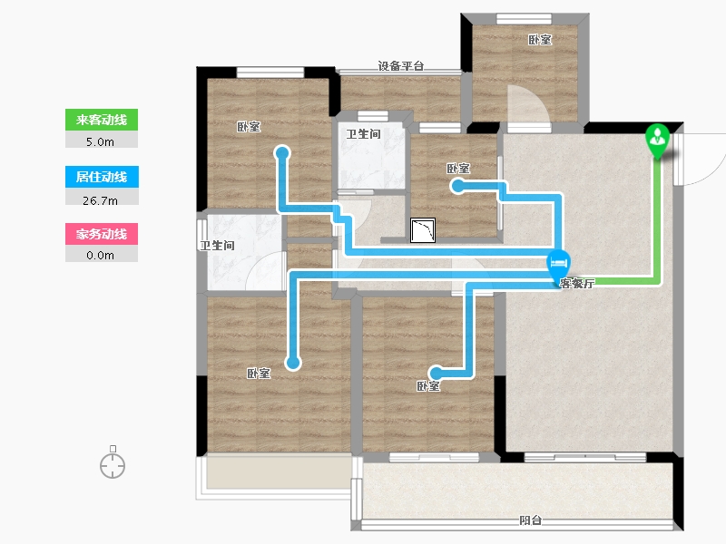 浙江省-绍兴市-金辉悠步观澜-95.00-户型库-动静线