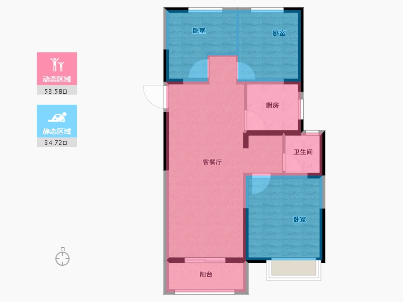 河南省-郑州市-宏江溢彩年华-79.00-户型库-动静分区