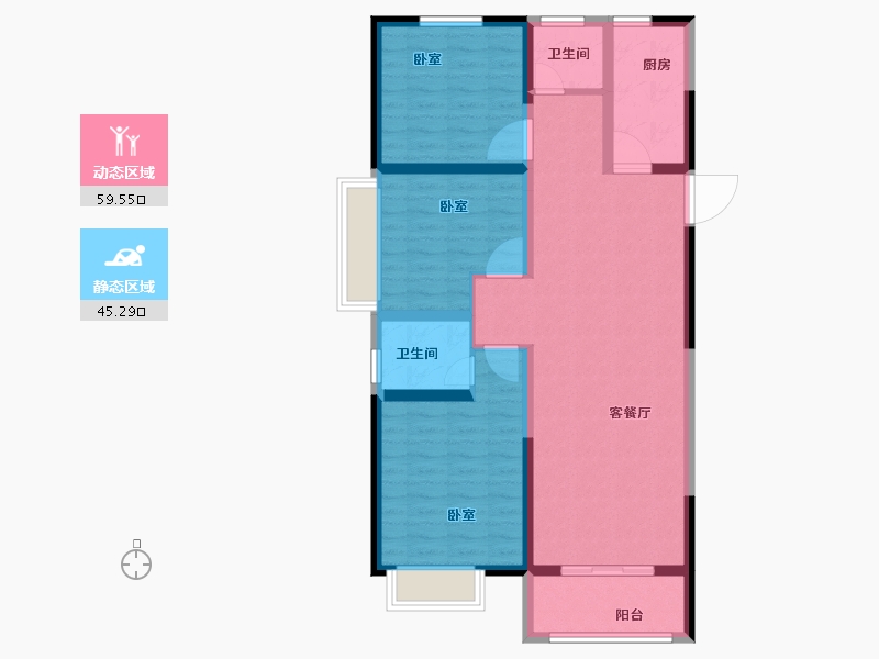 河南省-郑州市-宏江溢彩年华-93.71-户型库-动静分区