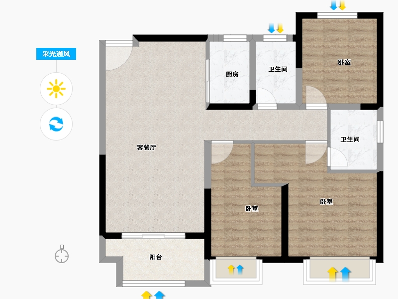 河南省-安阳市-利源永明壹号-88.00-户型库-采光通风