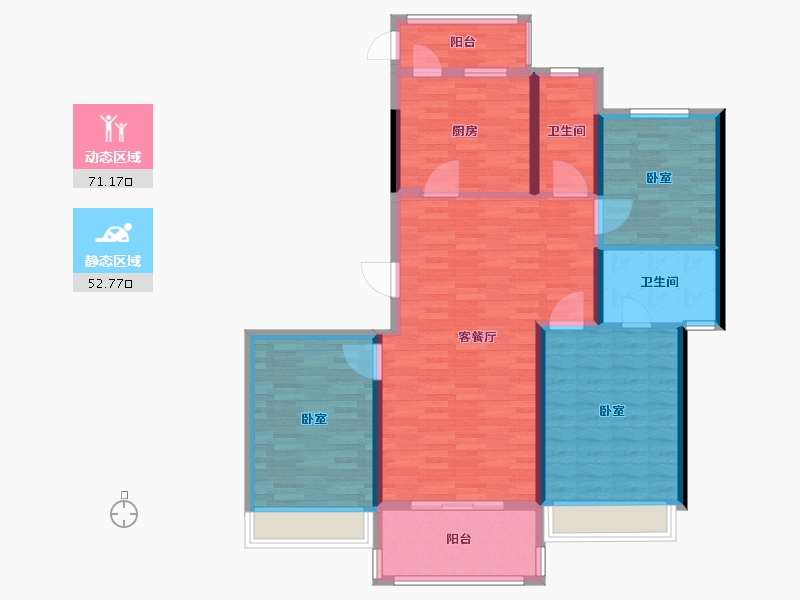 河南省-郑州市-亚新海棠公馆-112.01-户型库-动静分区