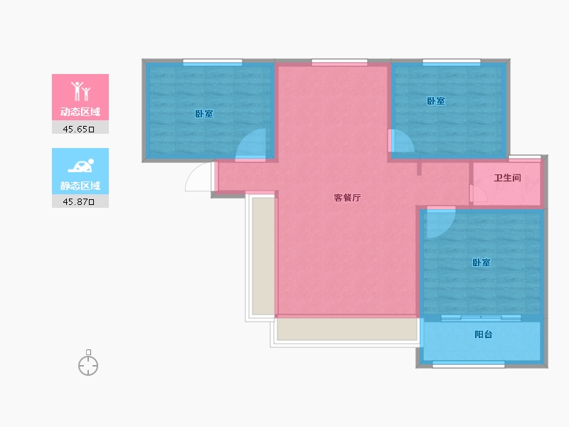 山东省-菏泽市-军威舜馨苑-82.00-户型库-动静分区