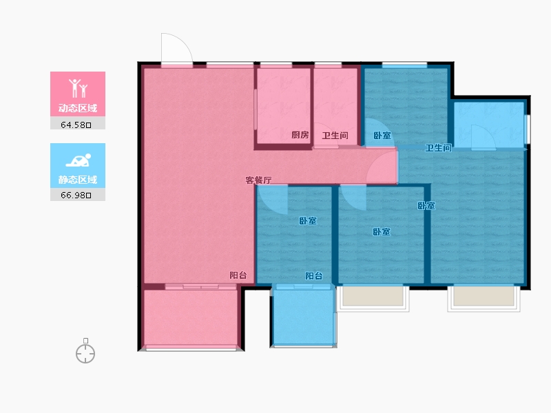 浙江省-绍兴市-水韵蓝湾-120.00-户型库-动静分区