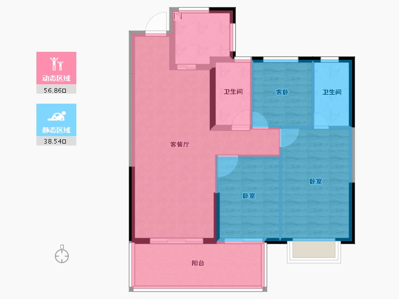 福建省-莆田市-三盛·璞悦湾-86.00-户型库-动静分区