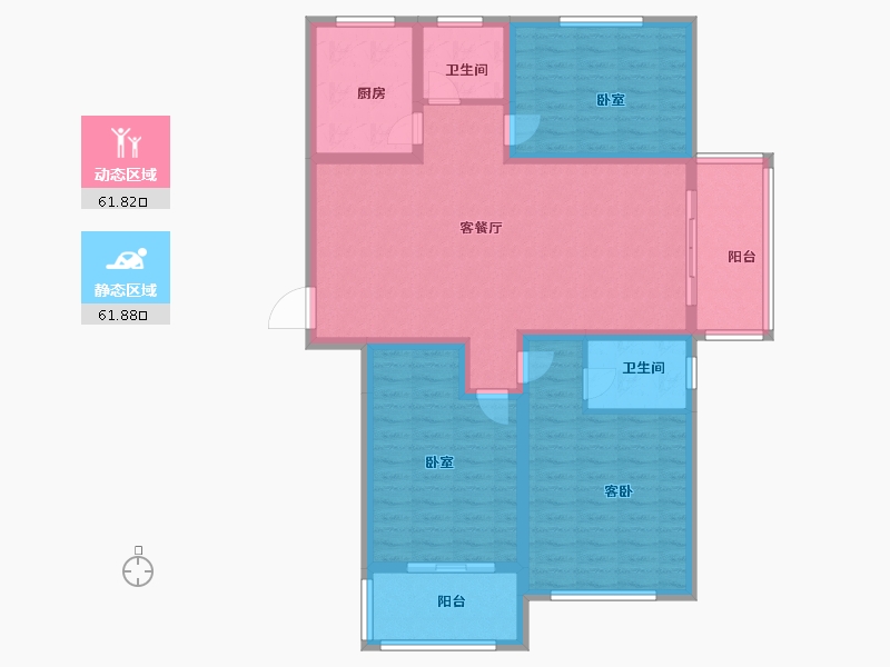 山东省-菏泽市-康地君佳-111.00-户型库-动静分区