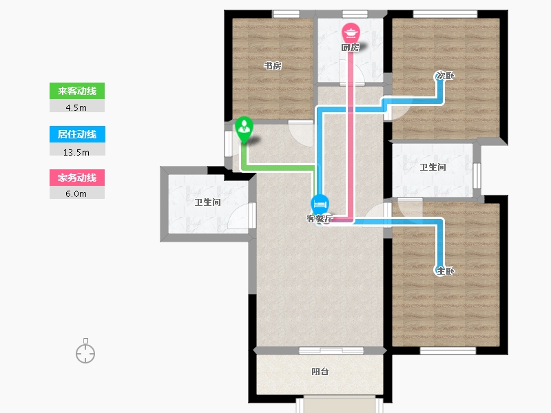 山东省-潍坊市-阳光100喜马拉雅-86.14-户型库-动静线