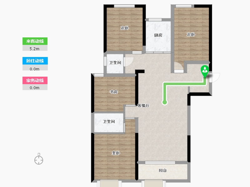 山东省-潍坊市-阳光100喜马拉雅-104.00-户型库-动静线