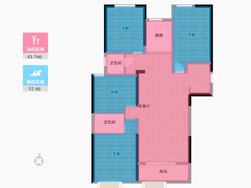 山东省-潍坊市-阳光100喜马拉雅-104.00-户型库-动静分区