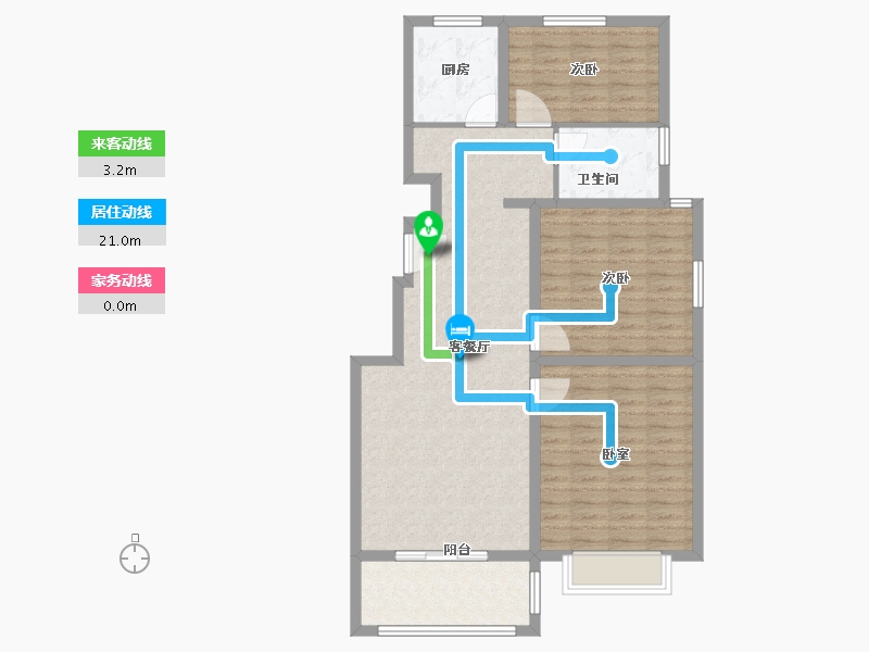 山东省-枣庄市-富翔庄园二期-96.54-户型库-动静线