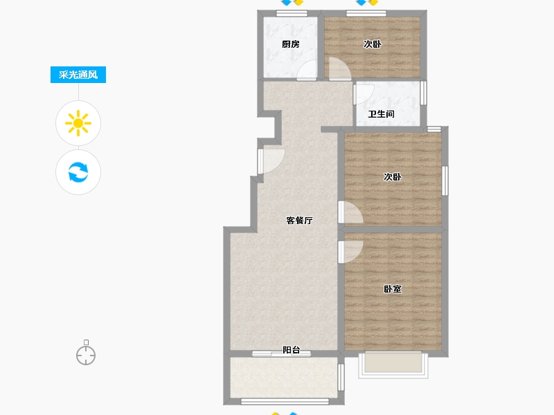 山东省-枣庄市-富翔庄园二期-96.54-户型库-采光通风